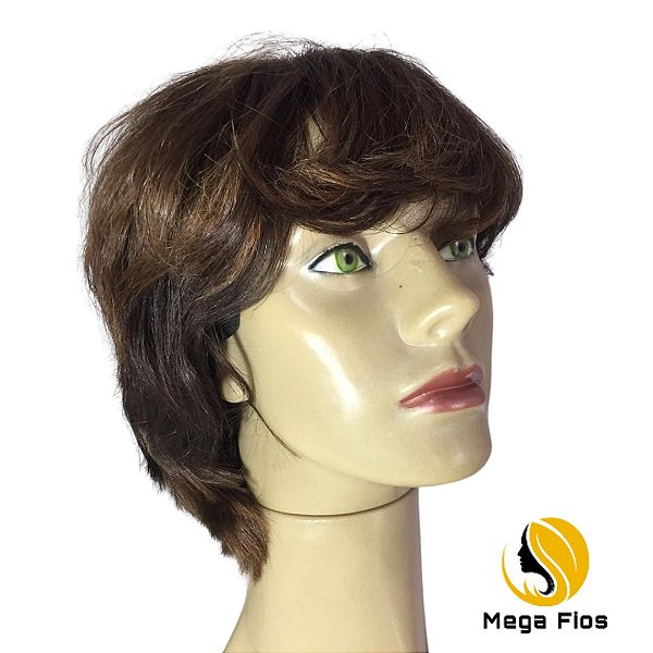 Peruca Lace Cabelo Humano: Castanho Médio - Liso