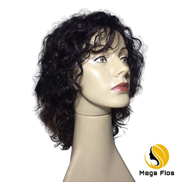 Peruca Lace Cabelo Humano: Castanho Escuro - Ondulada