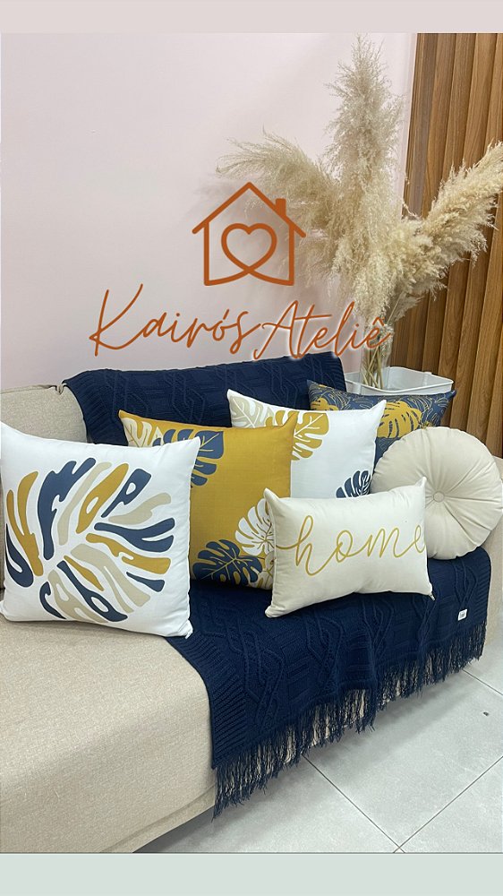 Kit 4 capas Costela de Adão Azul e Mostarda.