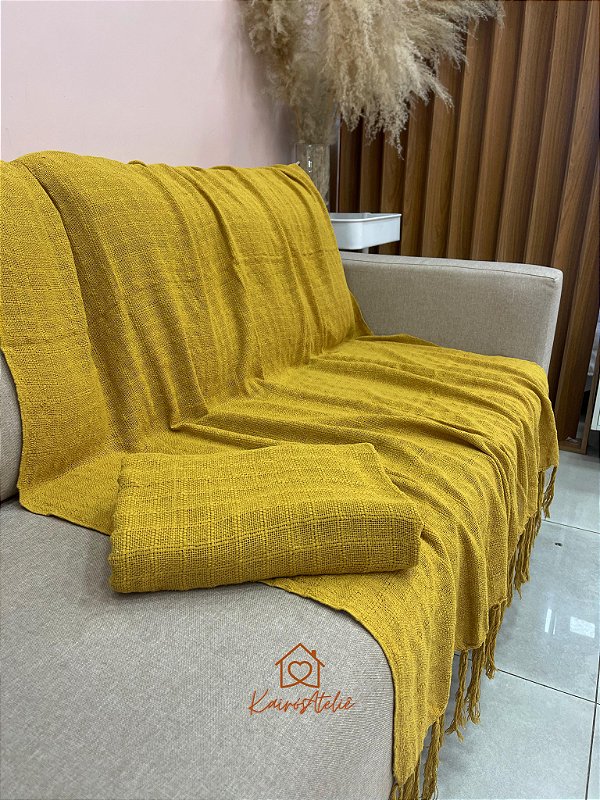 Manta Algodão Mostarda