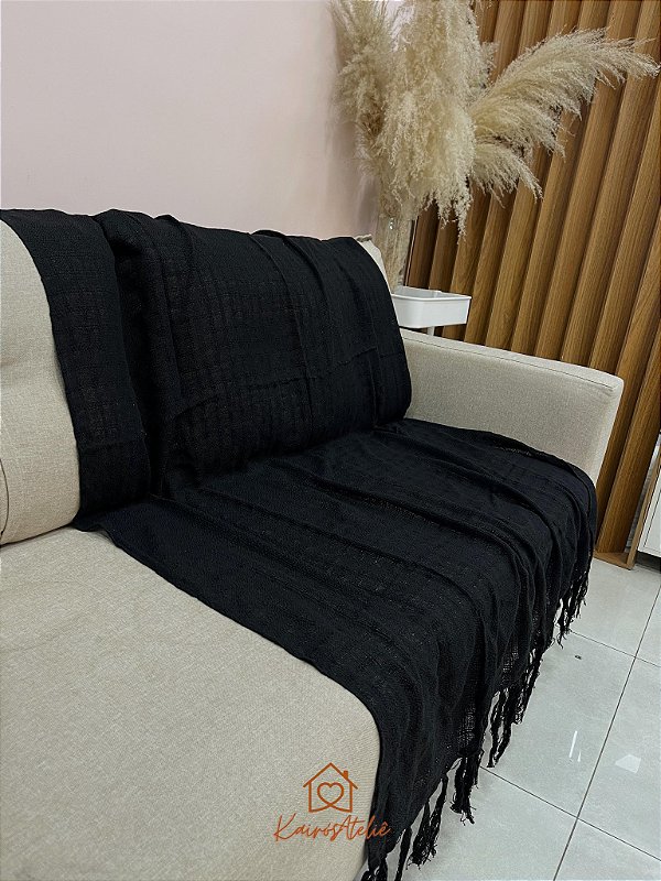 Manta Algodão Preta