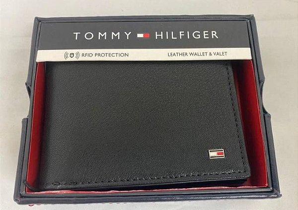 Carteira Masculina Tommy Hilfiger de Couro - Slim Bifold