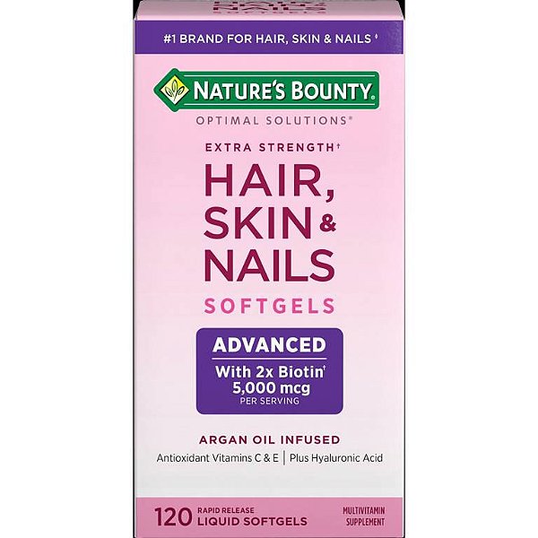 Hair Skin & Nails 2x Biotina 5000mcg 120 Cápsulas - NATURE`S BOUNTY