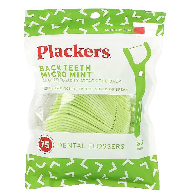 Fio Dental Micro Mint Plackers Dental Flossers 75 Unidades