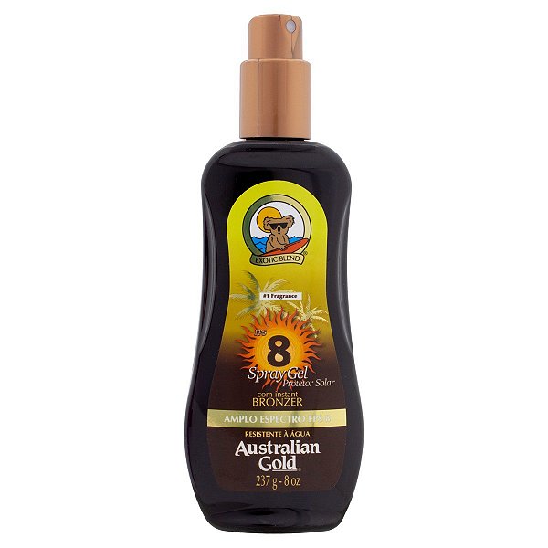 Protetor Solar Australian Spray Gel  Prova D´água Gold 8 Fps 237ml