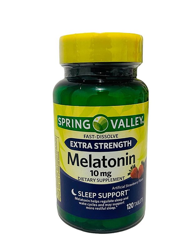 Melatonina 10mg - FAST DISSOLVE, FORÇA EXTRA - SPRING VALLEY