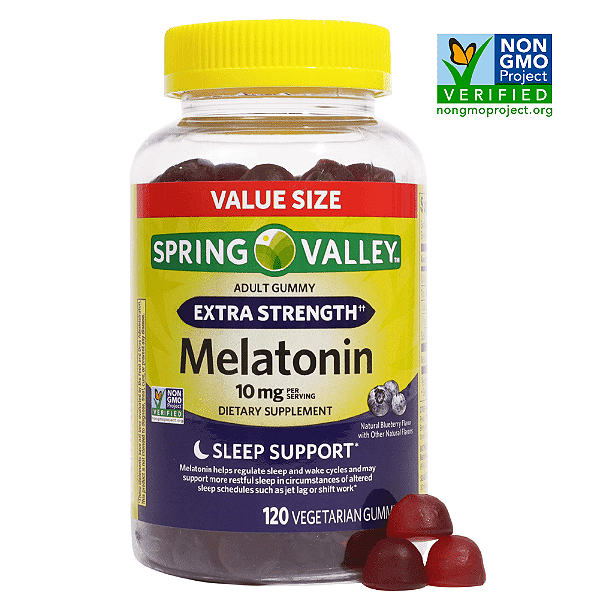 Melatonina 10mg - 120 Gomas SPRING VALLEY