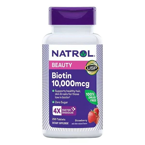 Biotina 10.000 Mcg Fast Dissolve Natrol Biotin -  250 tabletes