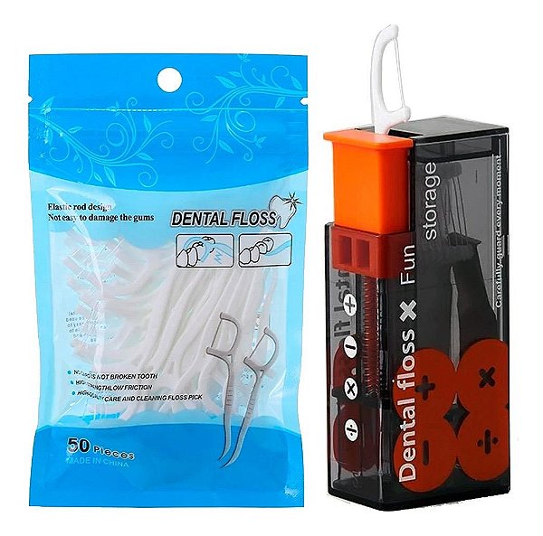 Kit Dispensador Portátil De Fio Dental + 1 Pacote Plackers