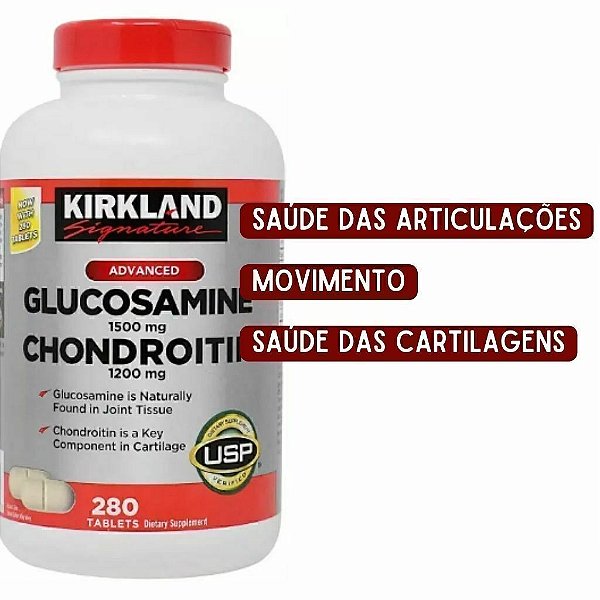 Glucosamina 1500mg Com Condroitina 1200mg 280 tablets