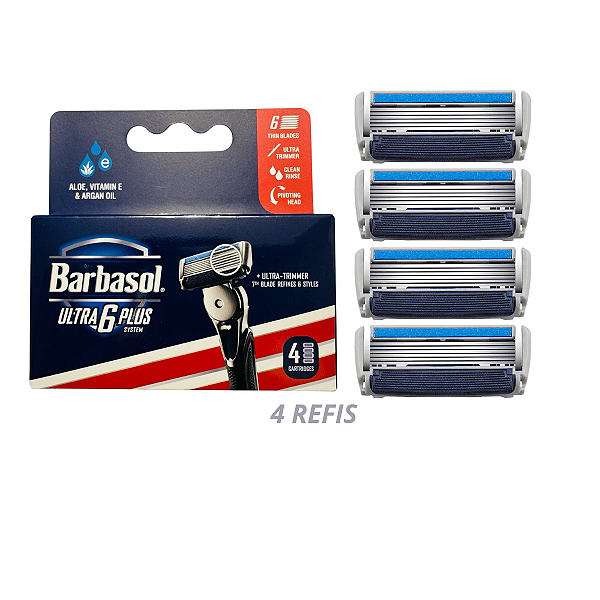 REFIL BARBASOL ULTRA 6 PLUS - 04 CARTUCHOS