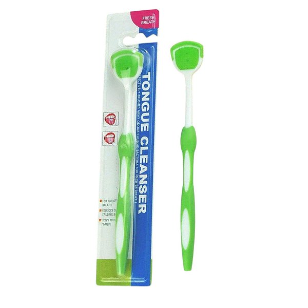 Escova De Limpeza De Borracha Para Língua - Verde Limão