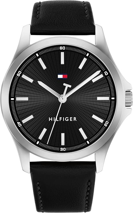 Relógio Tommy Hilfiger Masculino 42mm Pulseira de Couro Preto Quartzo