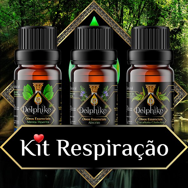 Kit Respiração ❤️🛒 3x OEs Delphiké (Menta - Alecrim - Eucalipto)
