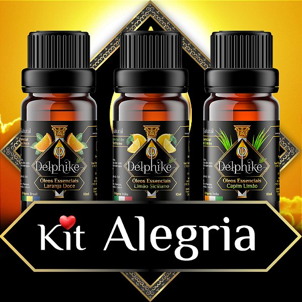 Kit Alegria - 3x OEs Delphiké (Tangerina - Limão - Capim Limão)