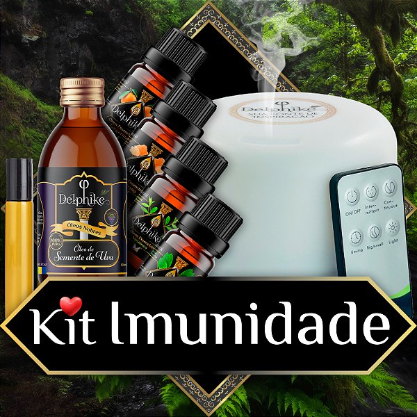 Kit Imunidade ❤️🛒 4x OEs Delphiké + 1x OV Delphiké + Frasco RollOn + Difusor Ultrassônico 300ml