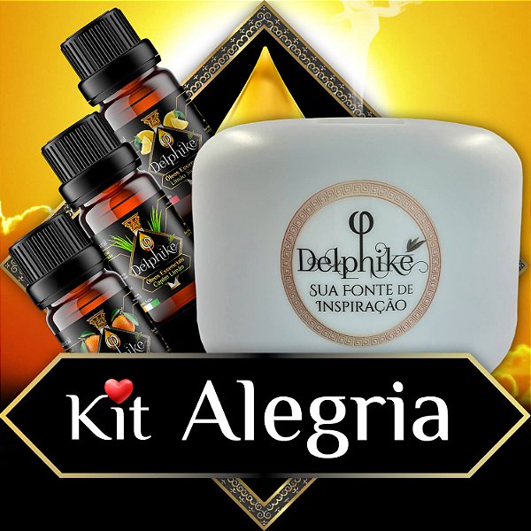 Kit Alegria - 3x OEs Delphiké + Difusor 500ml (Laranja Doce - Limão - Capim Limão)