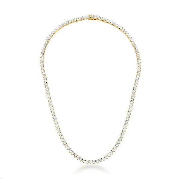 Colar Riviera Zircônias 40cm – Banhado a Ouro 18k