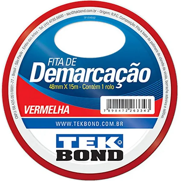 FITA DEMARC. VERMELHA 48MMX15M TEK BOND