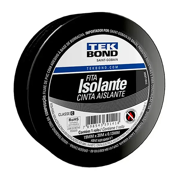 FITA ISOLANTE 19MMX20M USO GERAL TEK BOND