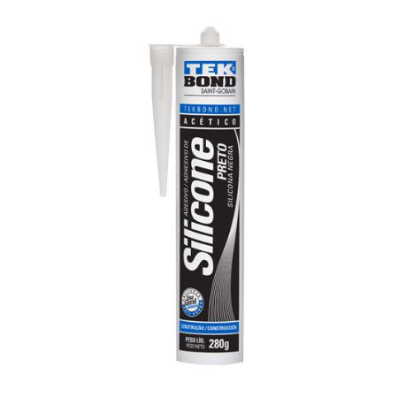 COLA ADESIVA DE SILICONE ACÉTICO PRETO 280GR -  TEK BOND
