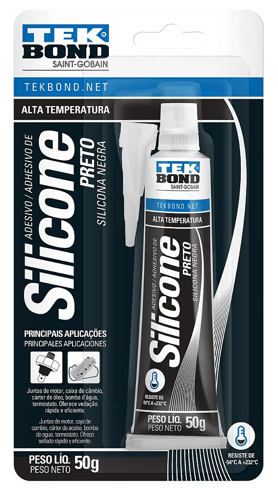 SILICONE ALTA TEMPERATURA - TEK BOND (SELECIONE A QUANTIDADE E COR )