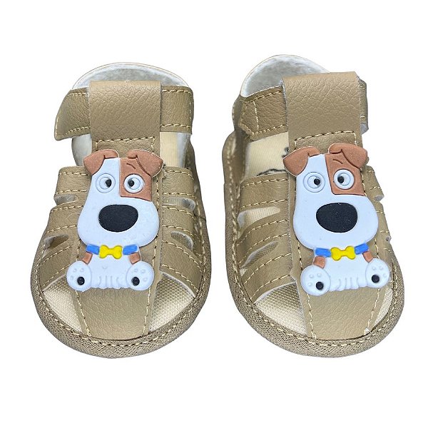 Chinelinho de bebê Cachorrinho (Bege)