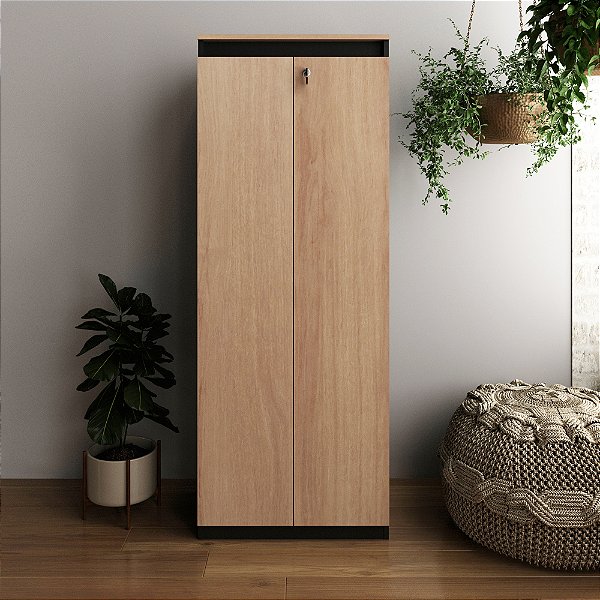 Armário Alto para Escritório Home Office 161cm 2 Portas com Chave