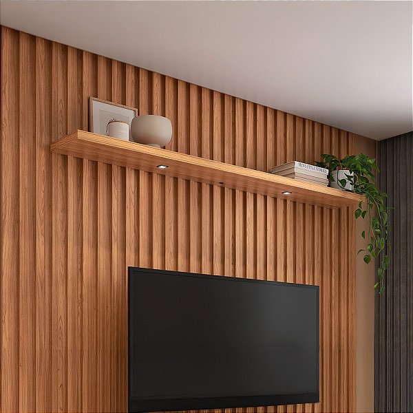 Prateleira Simples 180cm em 100% MDF com Led Freijó ou Fendi