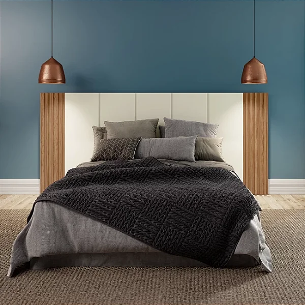 Cabeceira para Cama de Casal Ripada 270cm em 100% MDF