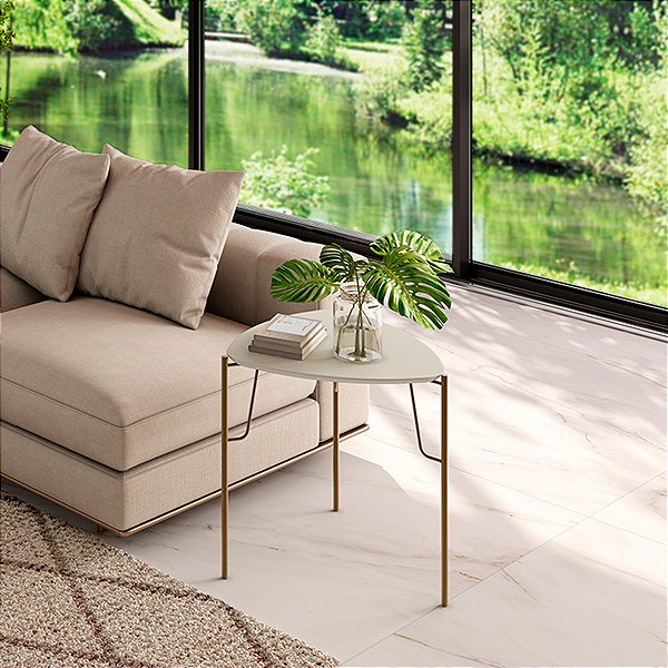 Mesa Lateral Baixa 54cm em MDF e Pés de Metal