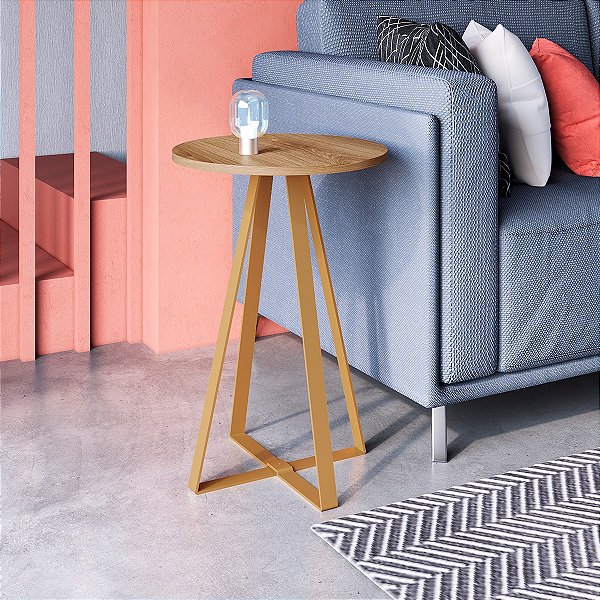 Mesa Lateral Moderna 40cm Estrutura em Metal