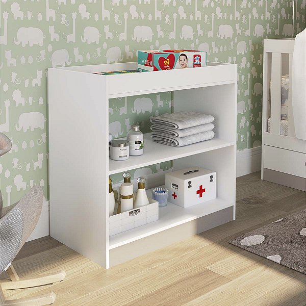 Cômoda Infantil Multiuso com Trocador de Fraldas 85cm Branco