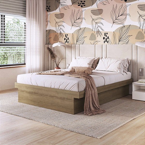 Cama de Casal Queen 202cm com Box Baú Moderna