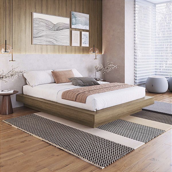 Cama de Casal Queen Suspensa para Colchão 140cm/160cm Moderna