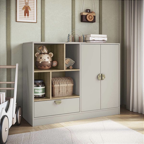 Cômoda Infantil Montessoriana com 1 Gaveta 2 Portas Lille Arenas