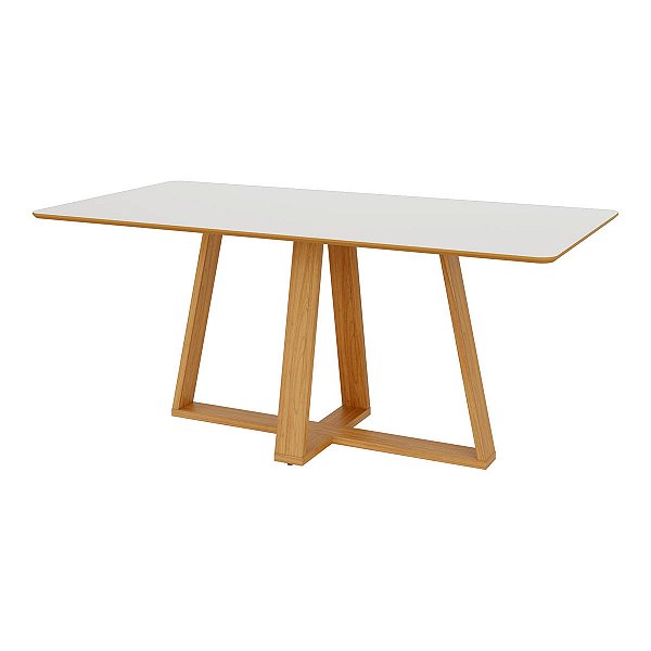 Mesa de Jantar 180cm para 6 Lugares  100% MDF Off White e Freijó