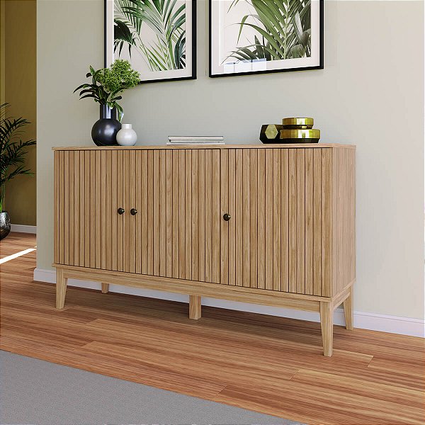 Balcão Buffet Aparador Retrô 135cm com 3 Portas