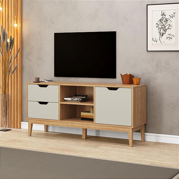 Rack para TV até 60 Polegadas 136cm com 2 Gavetas e 1 Porta