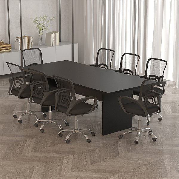 Mesa de Reunião para Escritório Home Office 220x100cm