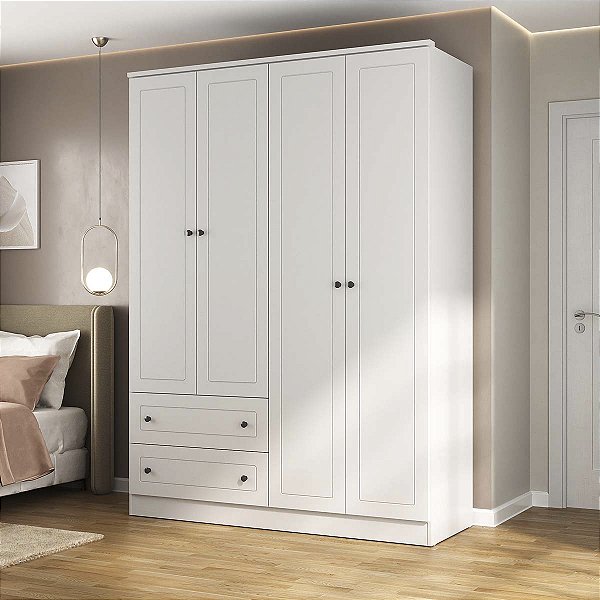 Guarda Roupa Fort em MDF 160,5x220,2cm com 4 Portas e 2 Gavetas