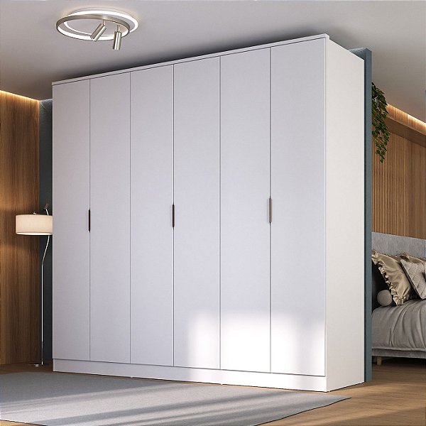 Guarda Roupa Ravi em MDF 240x232,2cm 6 Portas 4 Gavetas