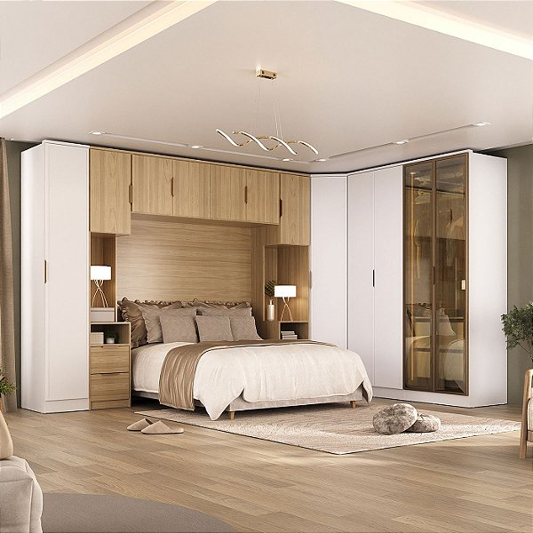 Roupeiro Modulado Ravi em MDF 414,5x232,2cm 12 Portas Reflecta