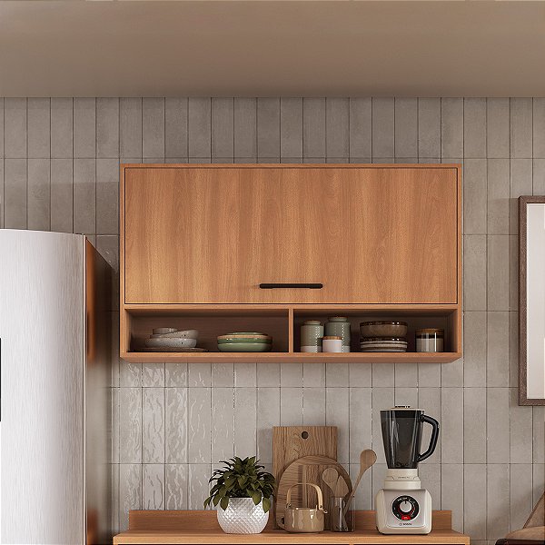 Armário Aéreo de Cozinha Havana 120cm 1 Porta 5 Nichos Rovere