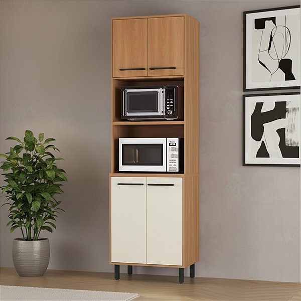 Torre Quente de Cozinha Havana 65x220cm com 4 Portas em MDP