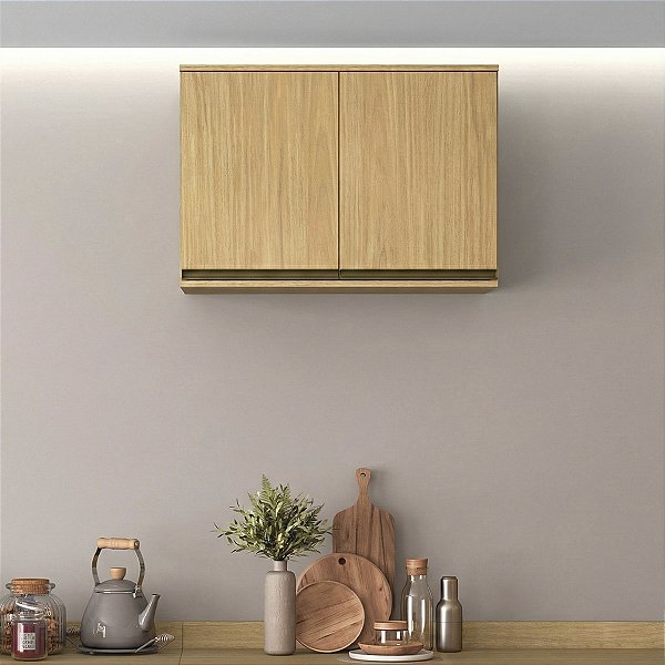 Armário Aéreo Cozinha Nova Dubai em MDF 80x56xm 2 Portas