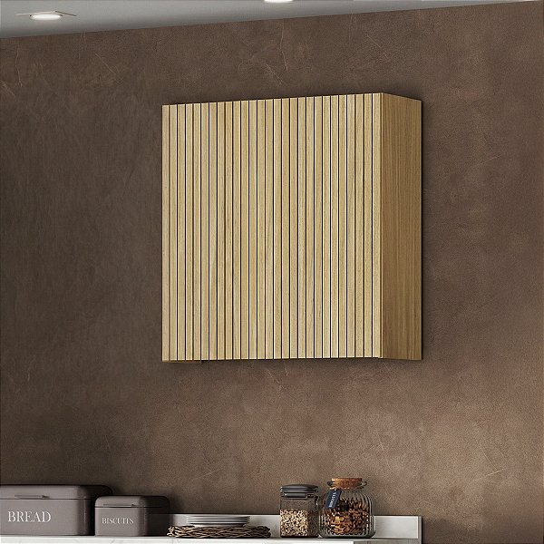 Armário Aéreo Cozinha Sardenha MDF 80x83cm 2 Portas 3 Nichos