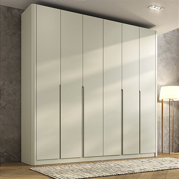 Guarda Roupa Bend em MDF 276x240cm 6 portas 6 Gavetas Laterais Curvas