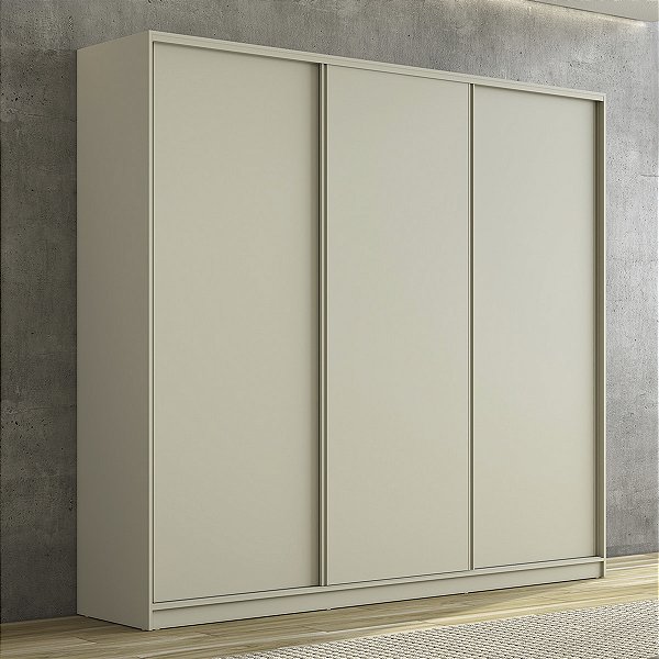 Guarda Roupa Bend em MDF 260x240cm 3 Portas de Correr e 6 Gavetas