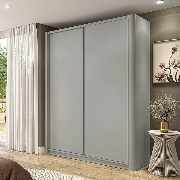 Roupeiro Bend em MDF 190cm 2 Portas 3 Gavetas com Lateral Curva